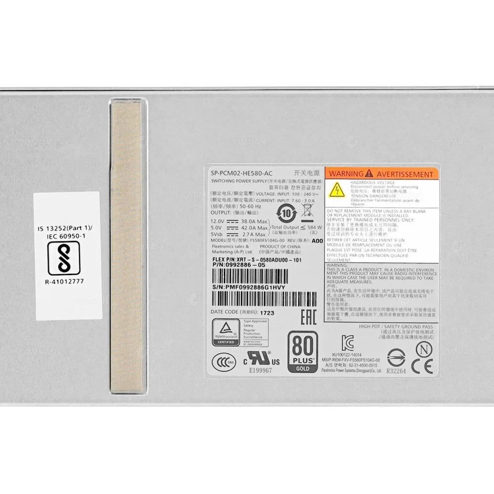 PURESTORAGE 0992886-05 Power Supply 584W SP-PCM02-HE580-AC / XRT-S-0580ADU00-101|286981630621