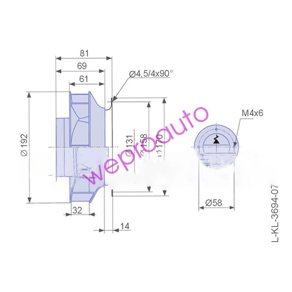 For Ziehl Abegg RH19V-4IP.Z8.AR Centrifugal Fan 240V 0.90A 125W RH19V4IPZ8AR|286870778319