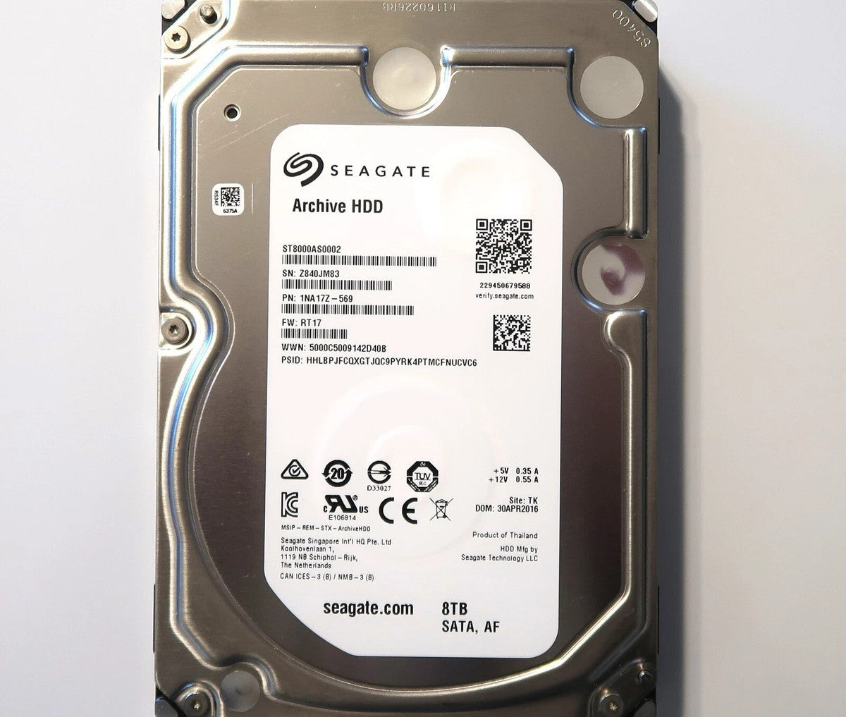 Seagate Archive HDD 8TB SATA 6GBps 128MB Cache SATA Hard Drive (ST8000AS0002