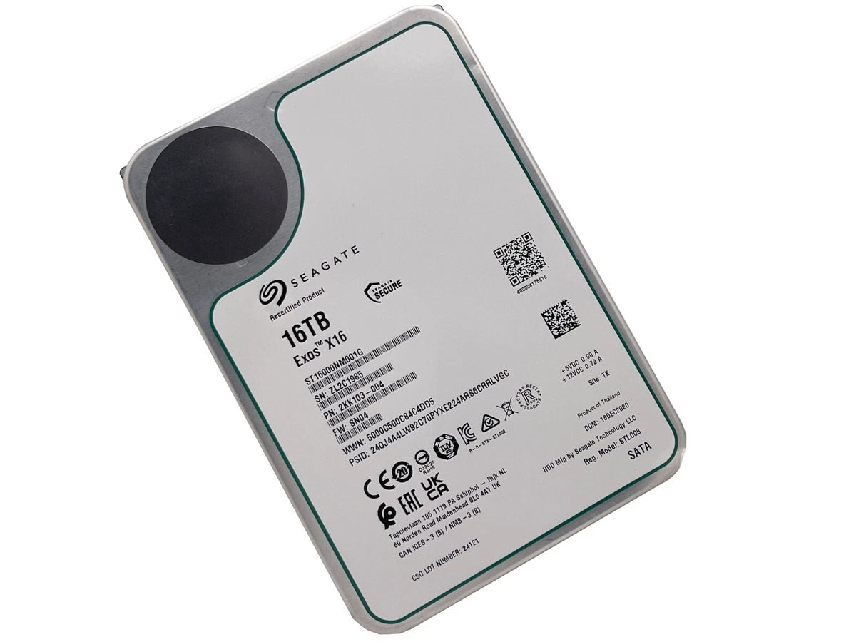 Seagate Exos X16 ST16000NM001G 16TB 512E SATA 6Gb/s 3.5" Enterprise Hard Drive