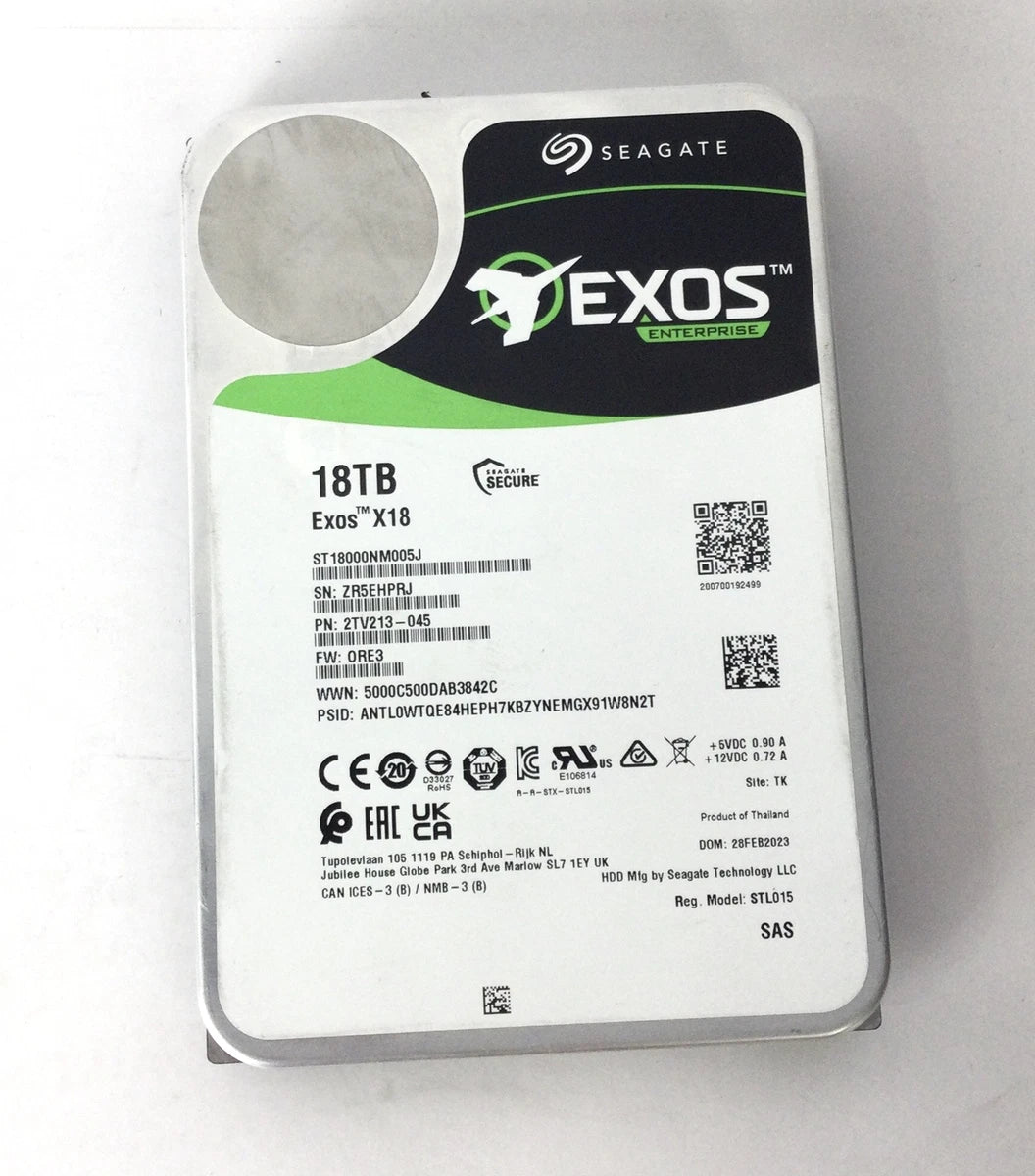Seagate HDD Exos X18 ST18000NM005J 18TB SAS 3.5" Server Hard Disk Drive