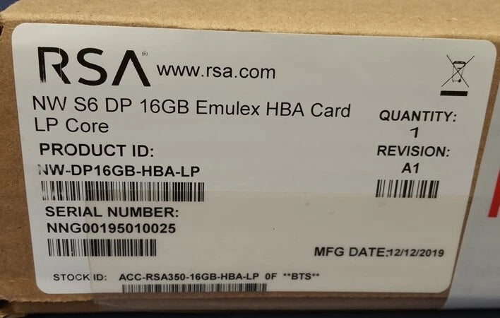 Dell Emulex LPE31002 Dual Port 16Gb SFP+ Low Profile FACTORY SEALED.
