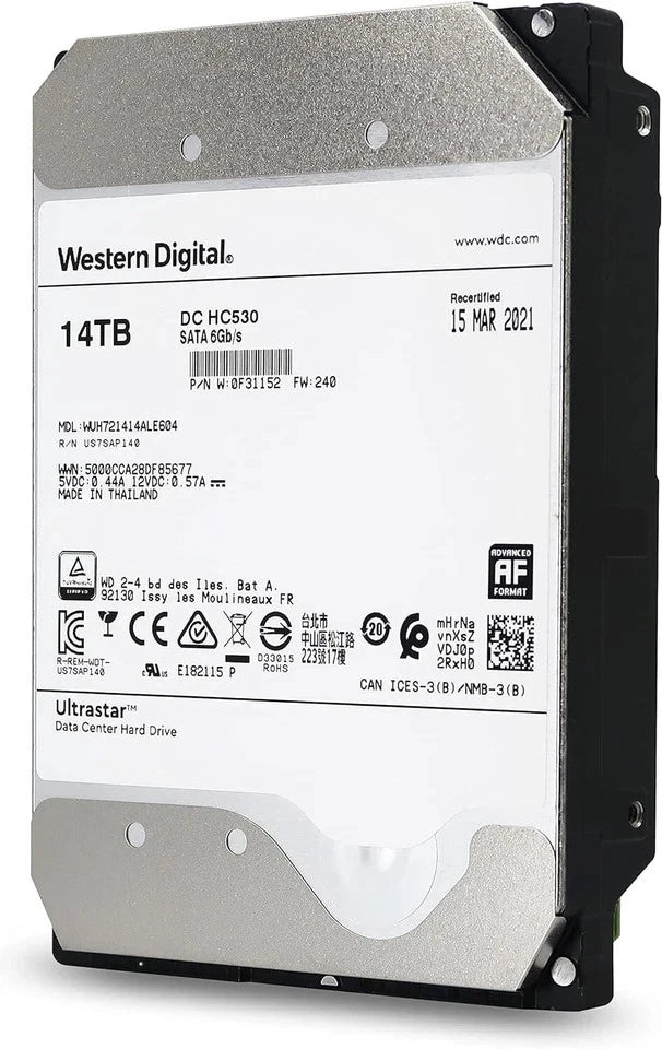 WD Ultrastar DC HC530 14TB SATA 6G 3.5" 7200RPM Enterprise HDD - WUH721414ALE604|406445844807