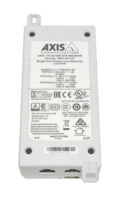 Lot of 2 Axis T8154 60W SFP Midspan PoE++ Media Converter 10/100/1000 5901-001|127418006578