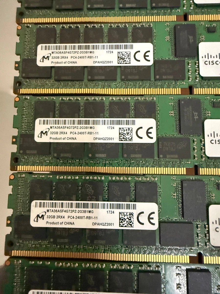 Lot 10x MICRON 32GB PC4-2400T-R REGISTERED ECC 2RX4 RDIMM MTA36ASF4G72PZ-2G3B1MG