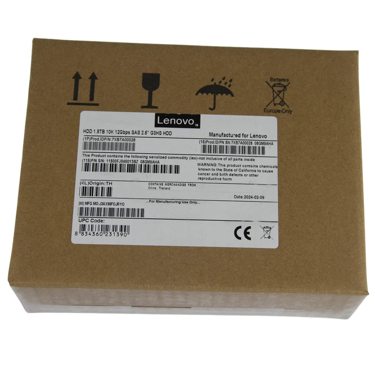 New Lenovo ThinkSystem 00YK017 7XB7A00028 2.5" 1.8TB 10K SAS 12G Hard Drive -US