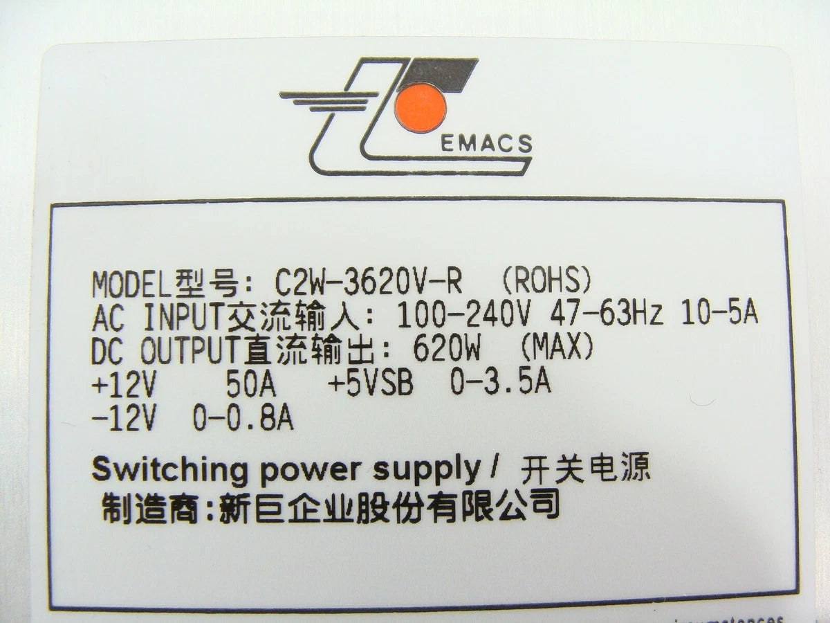 Zippy Emacs C2W-3620V-R 620W Redundant Server Power Supply Module Replacement |115379177744
