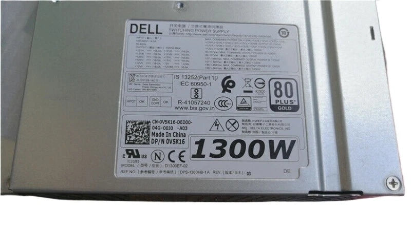 D1300EF-01,H1300EF-02 Dell Power Supply 1300 Watts Precision T7610 T31JM V5K16