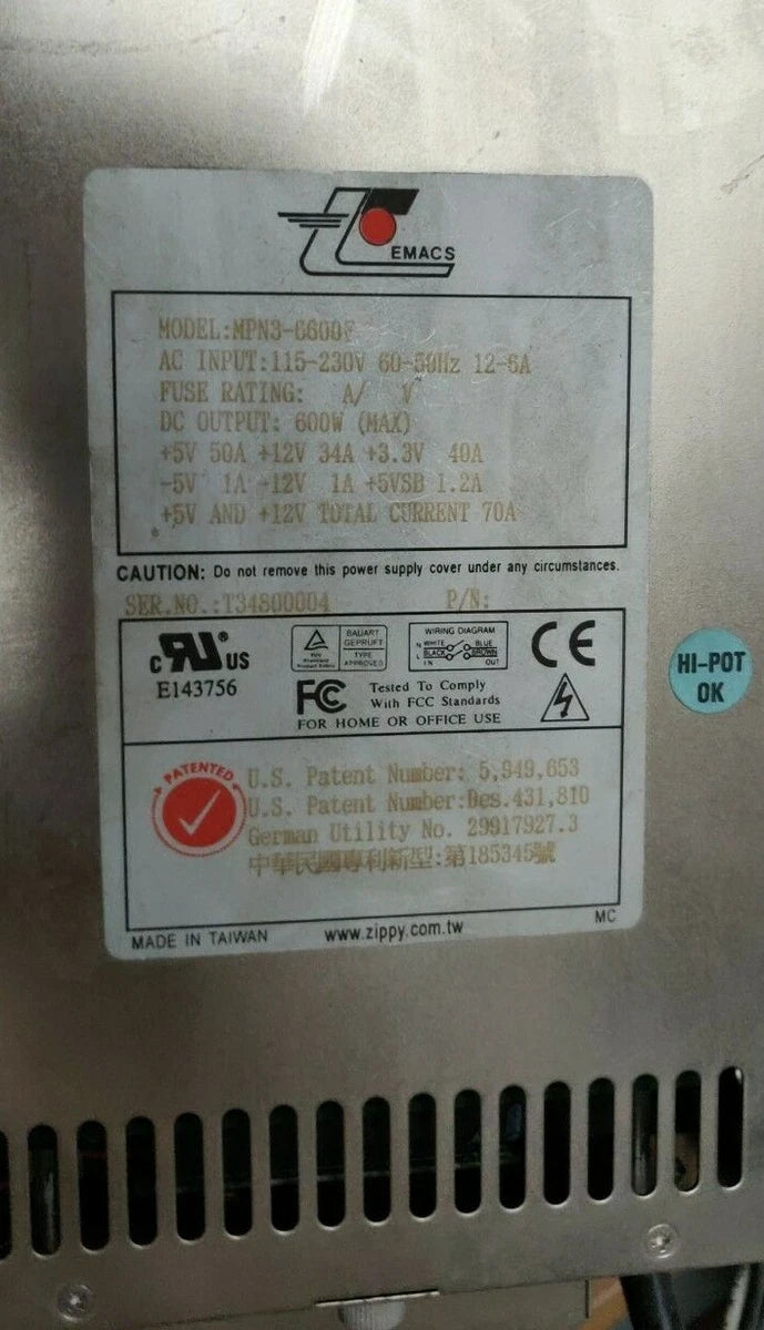 Zippy-Emcas MPN3-6600F Switching / Redundant Power Supply|224390883451