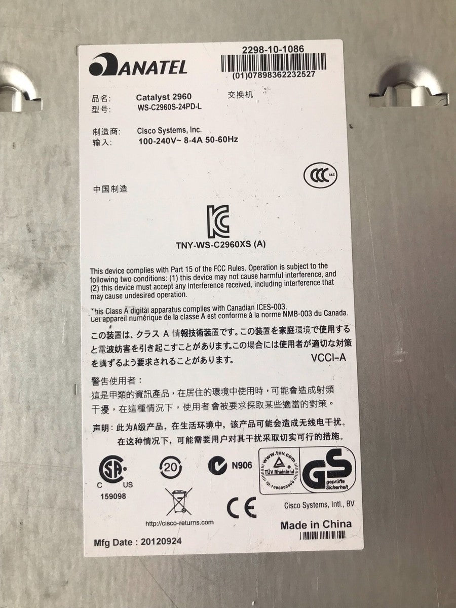 Cisco Catalyst WS-C2960S-24PD-L / 24 PORTS/ W 1SFP