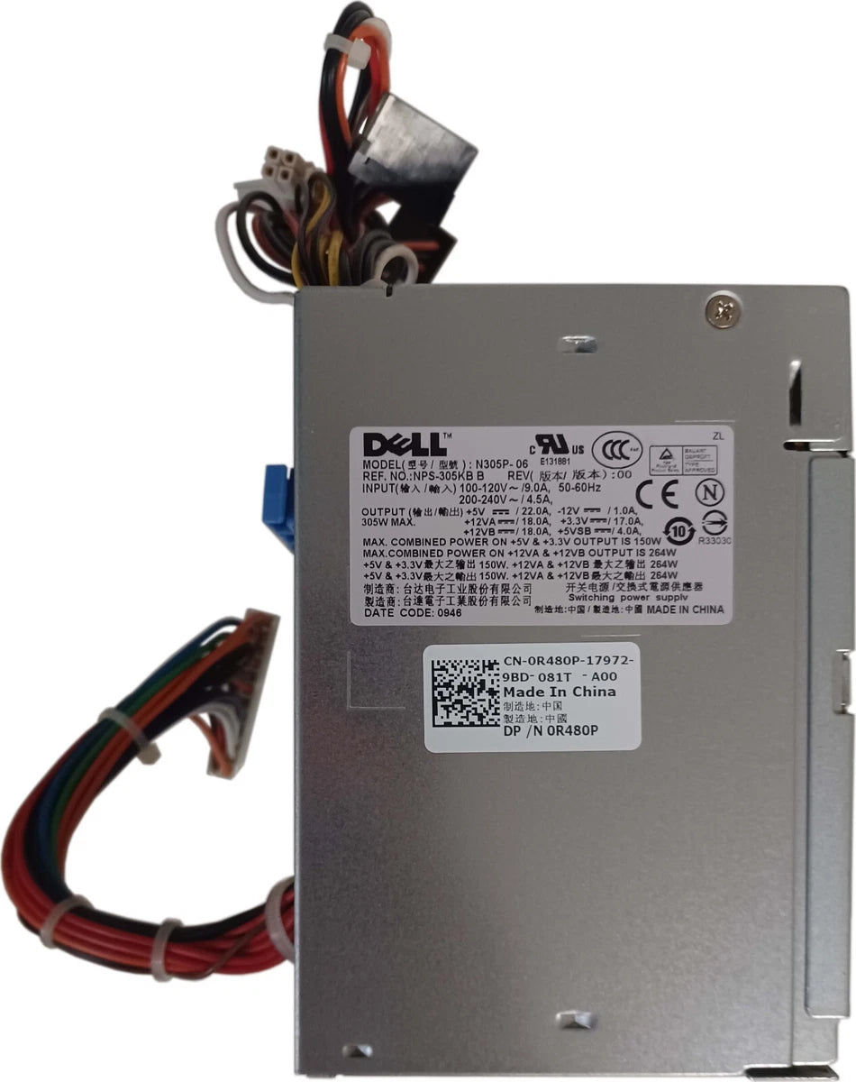 Power Supply ATX 305W Dell N305P-06 R480P 0R480P NPS-305KB B PowerEdge T110|364699085680