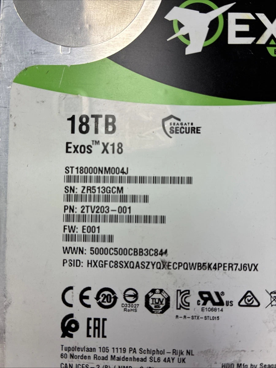 Seagate Exos X18 18TB SAS 12Gb/s 3.5" Enterprise HDD ST18000NM004J