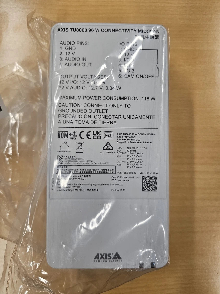 AXIS TU8003 90 W Connectivity Midspan | Unused|157123552817