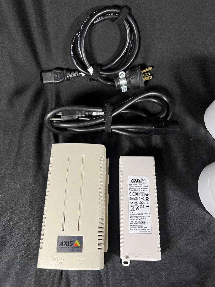 Axis Communications Network Security Lot- 6 Cameras & 2 POE Midspan +Extra Parts