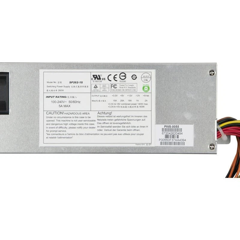 For SuperMicro PWS-0055 1U 260W Server Power Supply SP262-1S