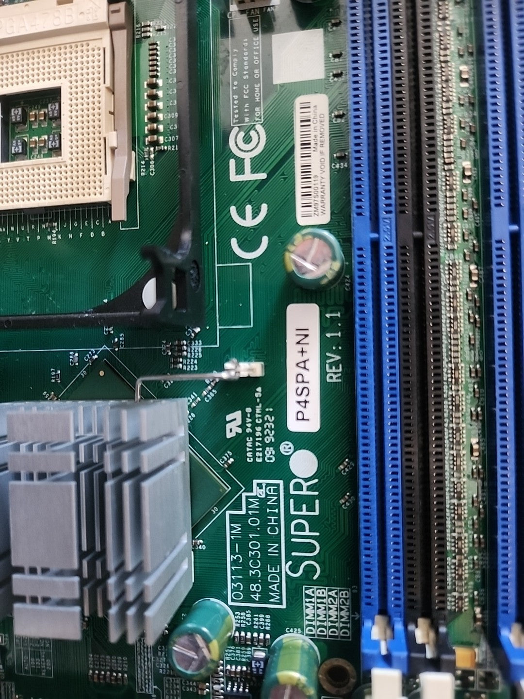 Supermicro P4SPA+NI 3.06Ghz FSB 800Mhz Intel 865G Socket 478 DDR 266, 333, 400 Max 4GB AGP 8X 5 PCI Serial ATA Intel Extreme Graphic 2 Gigabit Ethernet Audio-In Audio-Out Microphone RJ-45 Ethernet USB 2.0 ATX Motherboard only