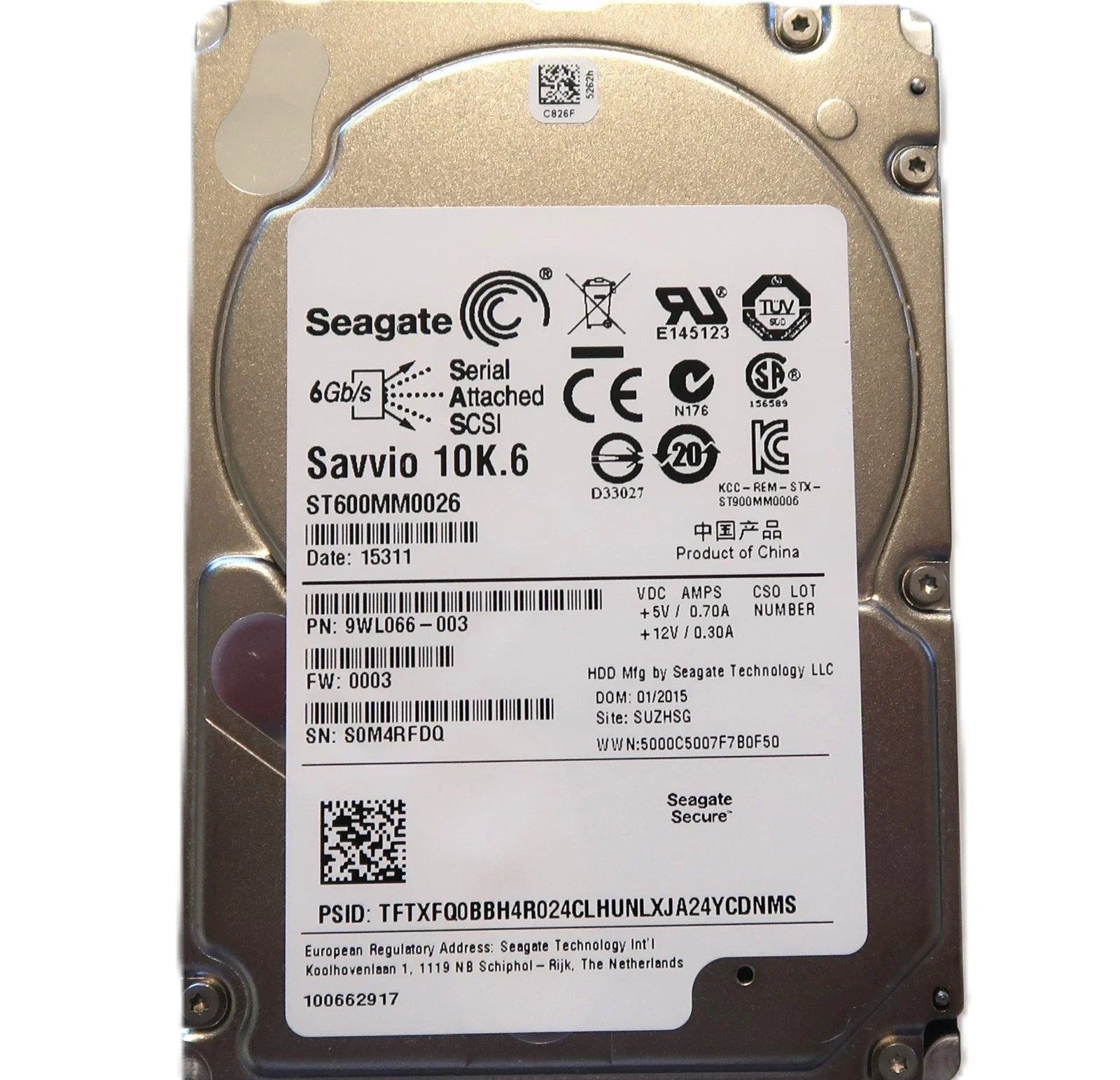 Seagate 600GB SAVVIO 10K.6 10K RPM 6GB/S 2.5" Hard Drive including Carrier - ST600MM0026 (Like New)