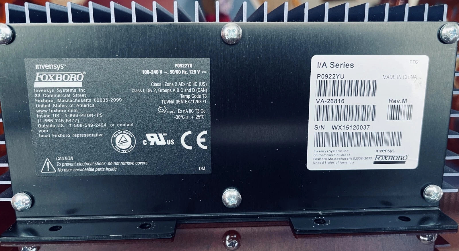 Foxboro FPS400-24 Power Supply P0922YU input 100-240 VAC/125 Vdc out put 24 vdc|275430246312