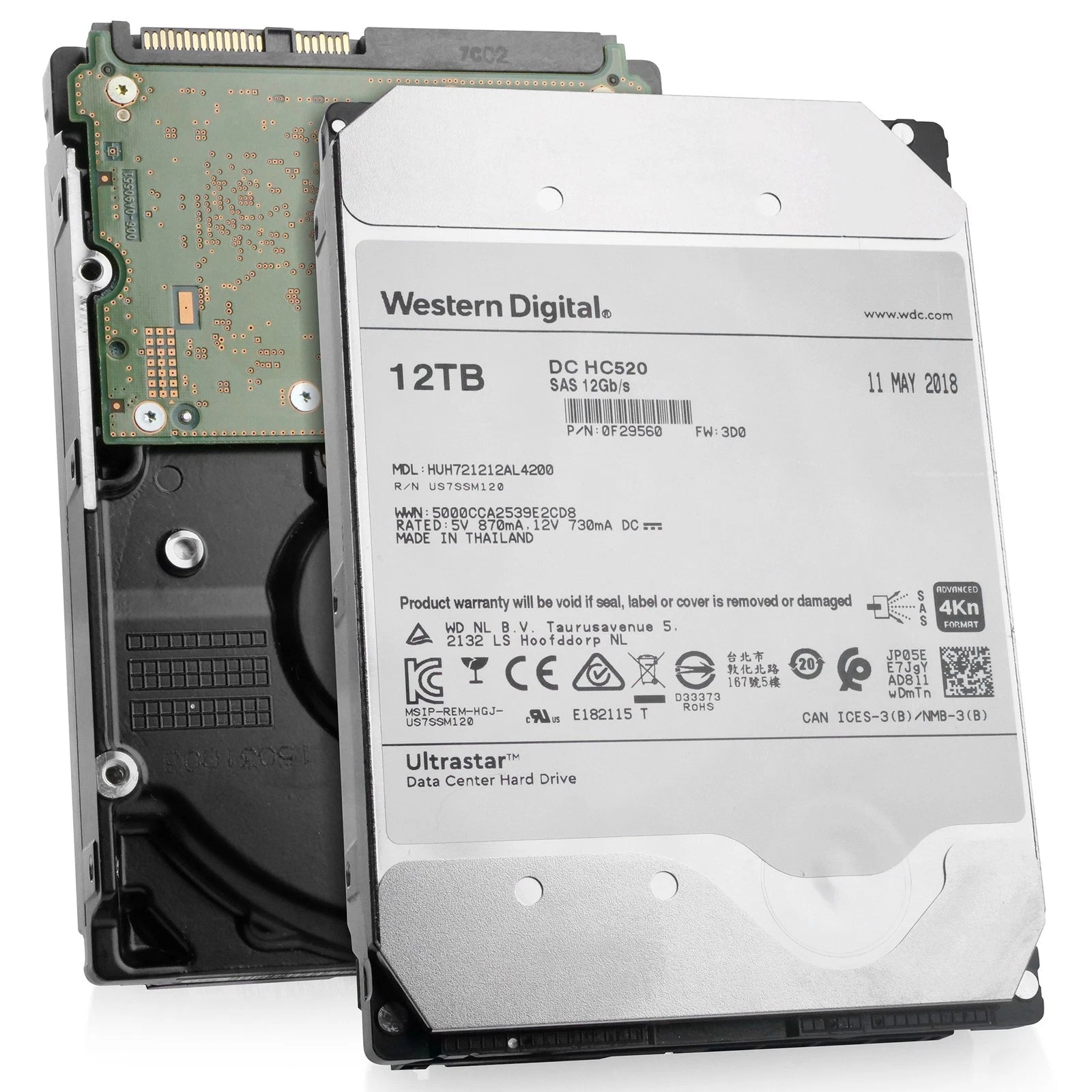 WD Ultrastar HC520 12TB HUH721212AL4200 0F29560 7.2K RPM SAS 12Gb/s 4Kn 3.5" HDD|127394392019