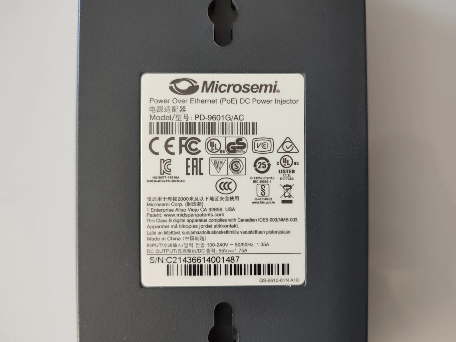 MICROSEMI PD-9601G/AC POWER OVER ETHERNET (PoE)|405197816418