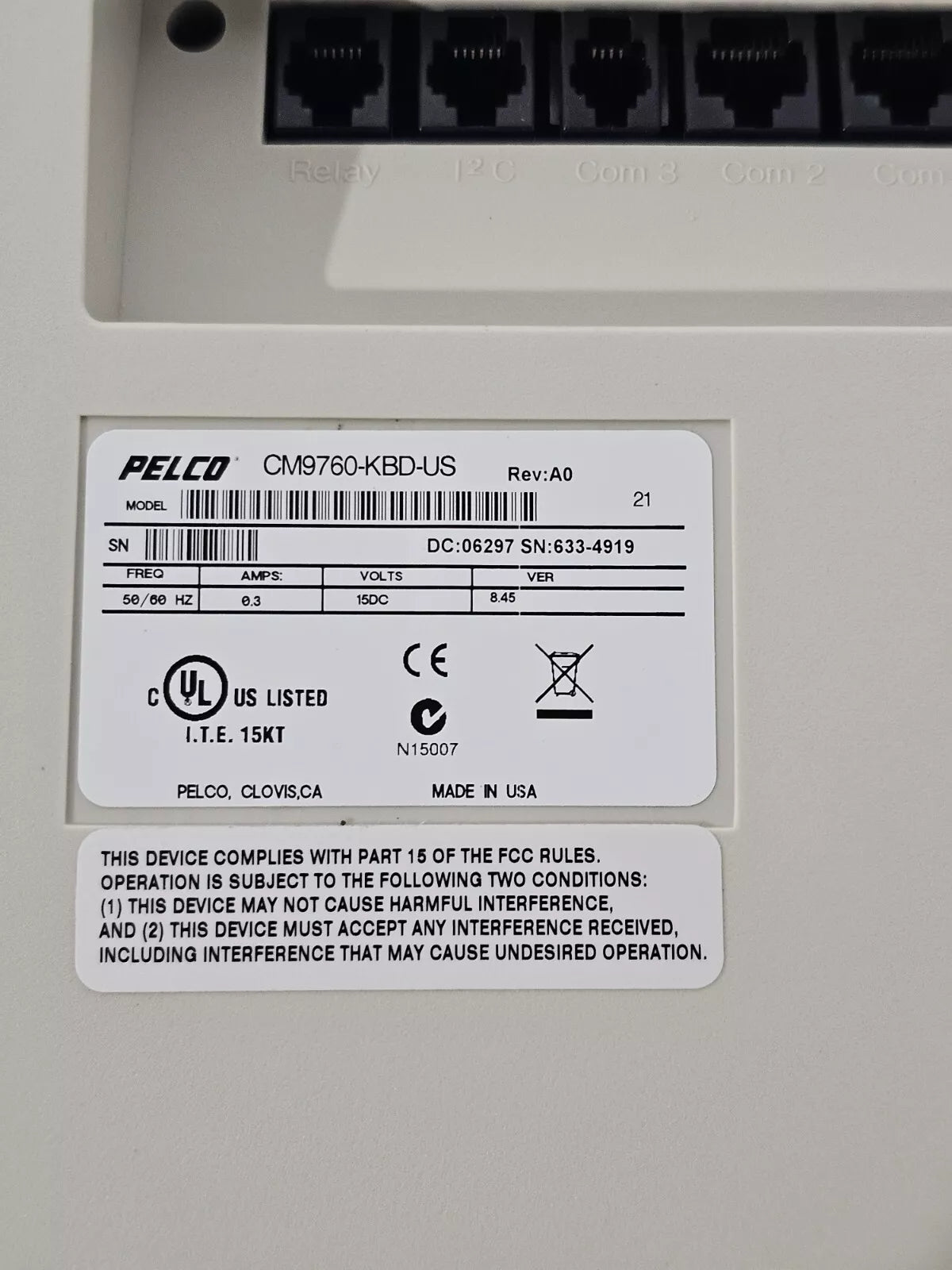 Pelco CM9760-KBD-US Desktop Keyboard, Full Function - aloinfousa.com