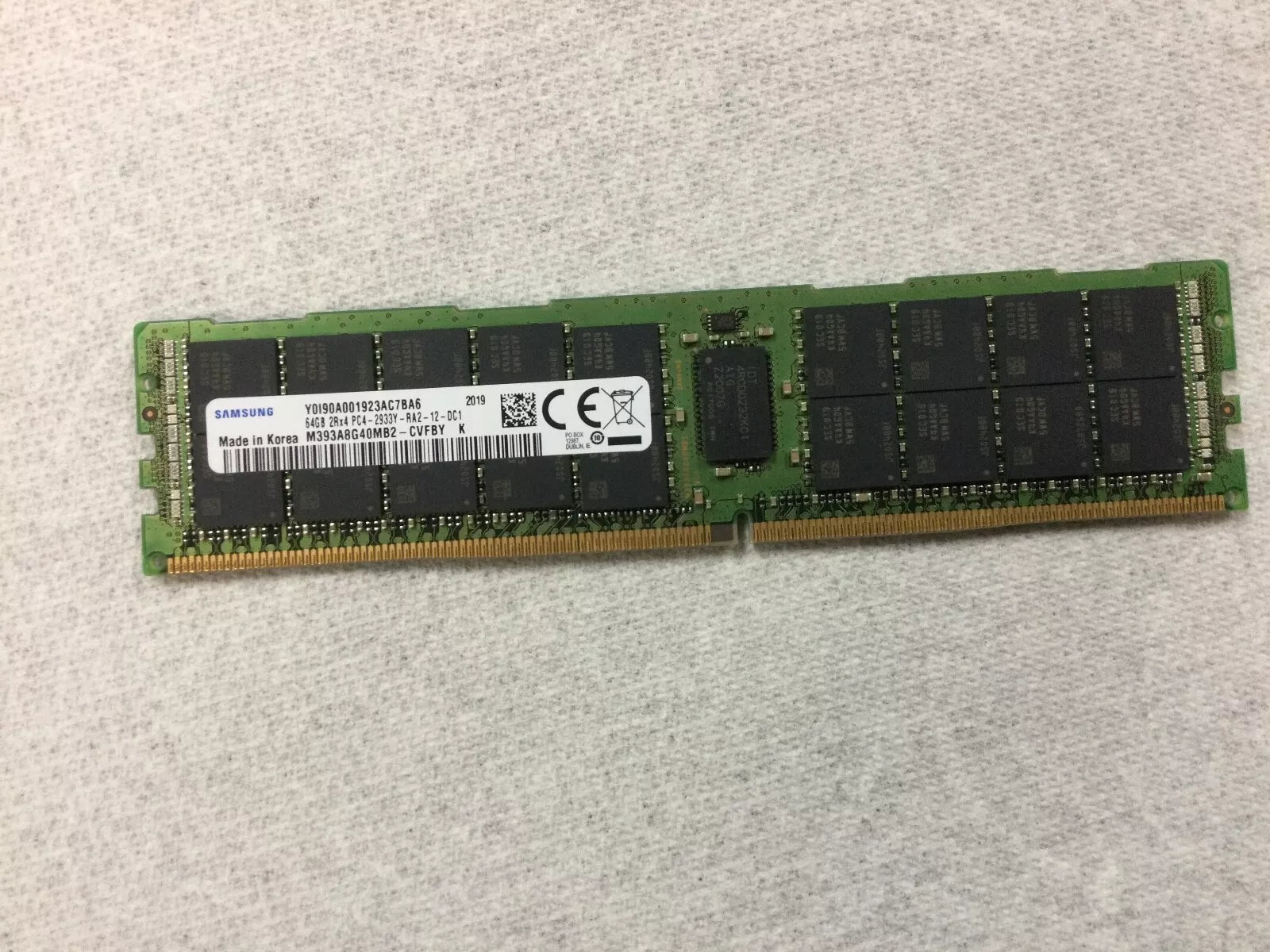 **Like New** Samsung 64GB PC4-2933 DDR4 2Rx4 RDIMM ECC Registered Server Memory - M393A8G40MB2-CVF (***Same as Supermicro MEM-DR464L-SL01-ER29***)