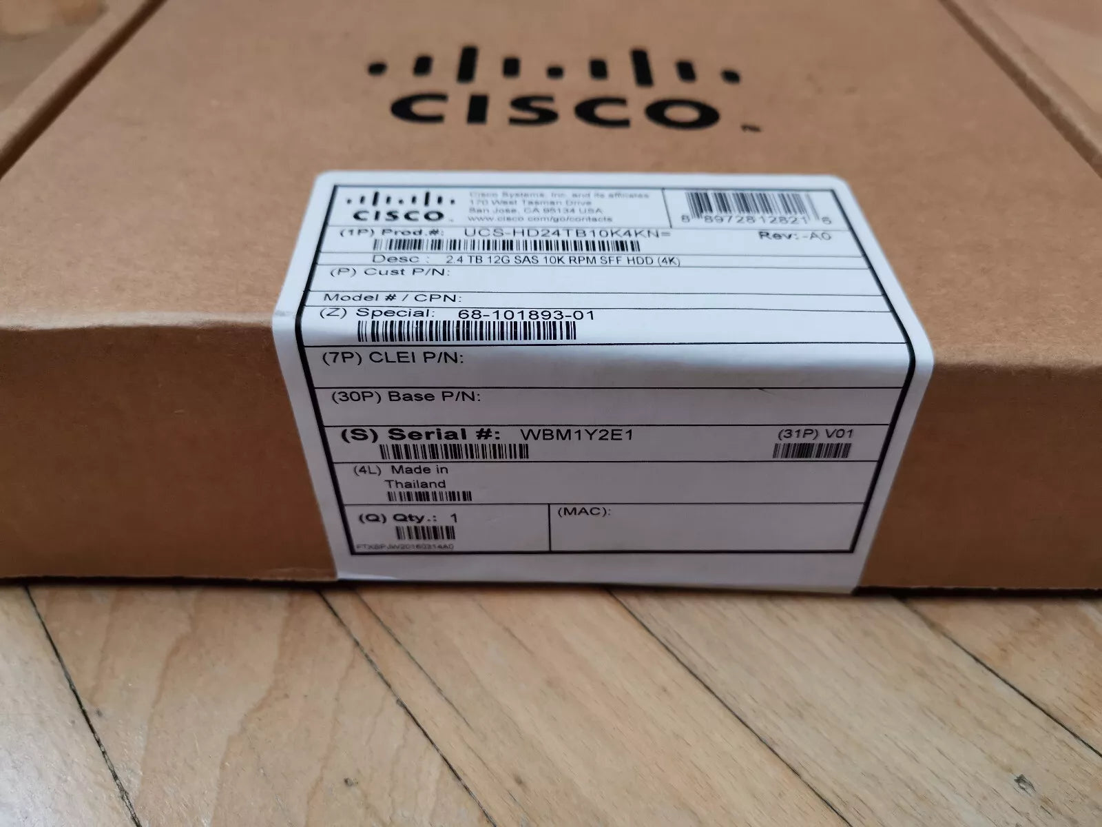 HDD SAS 2.4TB 12G 10K RPM SFF (4K) NEW Cisco 68-101893-01 / UCS-HD24TB10K4KN - aloinfousa.com