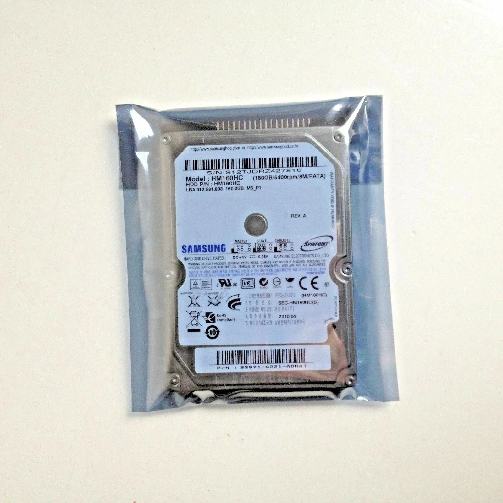 Samsung 160GB M5 5400 RPM 8MB Cache Spinpoint 2.5" ATA Internal Notebook Hard Drive - HM160HC (Like New)