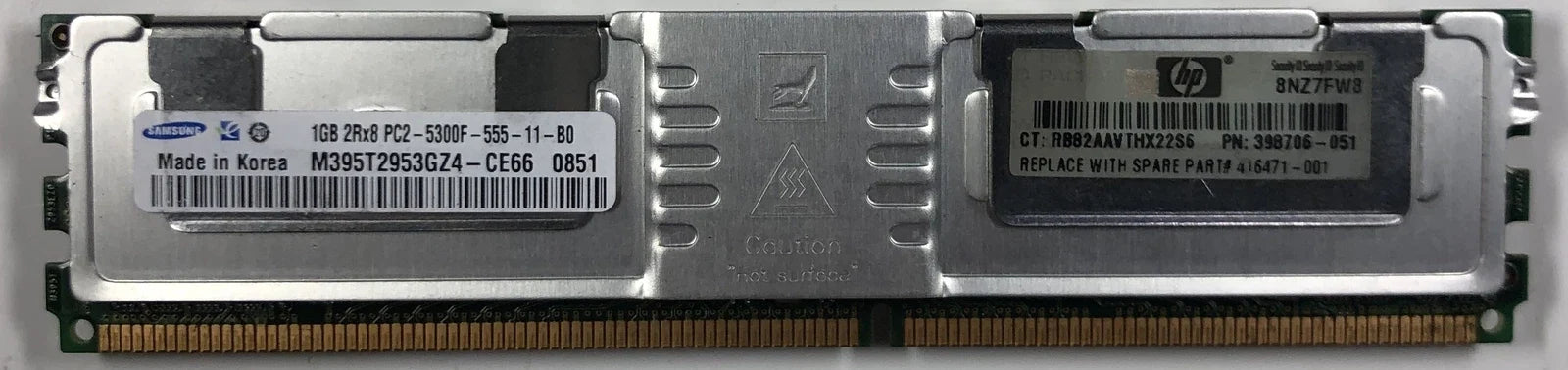 Samsung 2GB PC2-5300 CL5 240P 18c 128x8 DDR2-667 2Rx8 1.8V ECC FBDIMM Memory - M395T5663QZ4-CE66 (Used Like New)