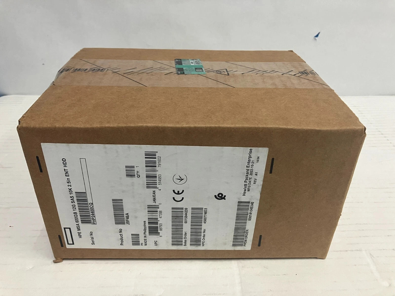HPe J9F46A 600GB 12G 10K SFF SAS Hot Plug MSA Hard Drive 787646-001|156517198312