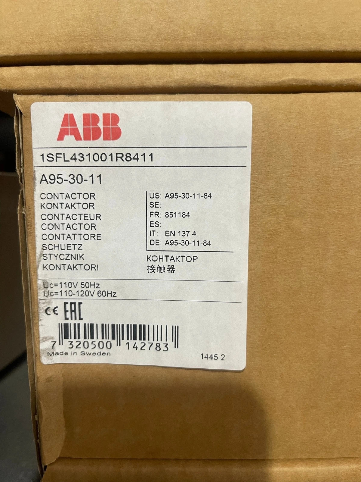 NEW ABB A95-30-11-84 CONTACTOR 1SFL431001R8411