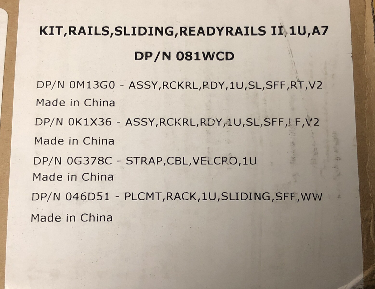 Dell 1U Sliding Rail Kit R320 R330 R430 R440 R620 R630 R640 NX3300 NX400 Type A7|116911574698