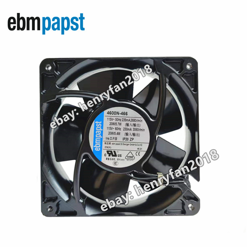 4600N-466 Ebmpapst 115VAC Axial Fan 20W 230mA 120*120*38mm High temperature Fan