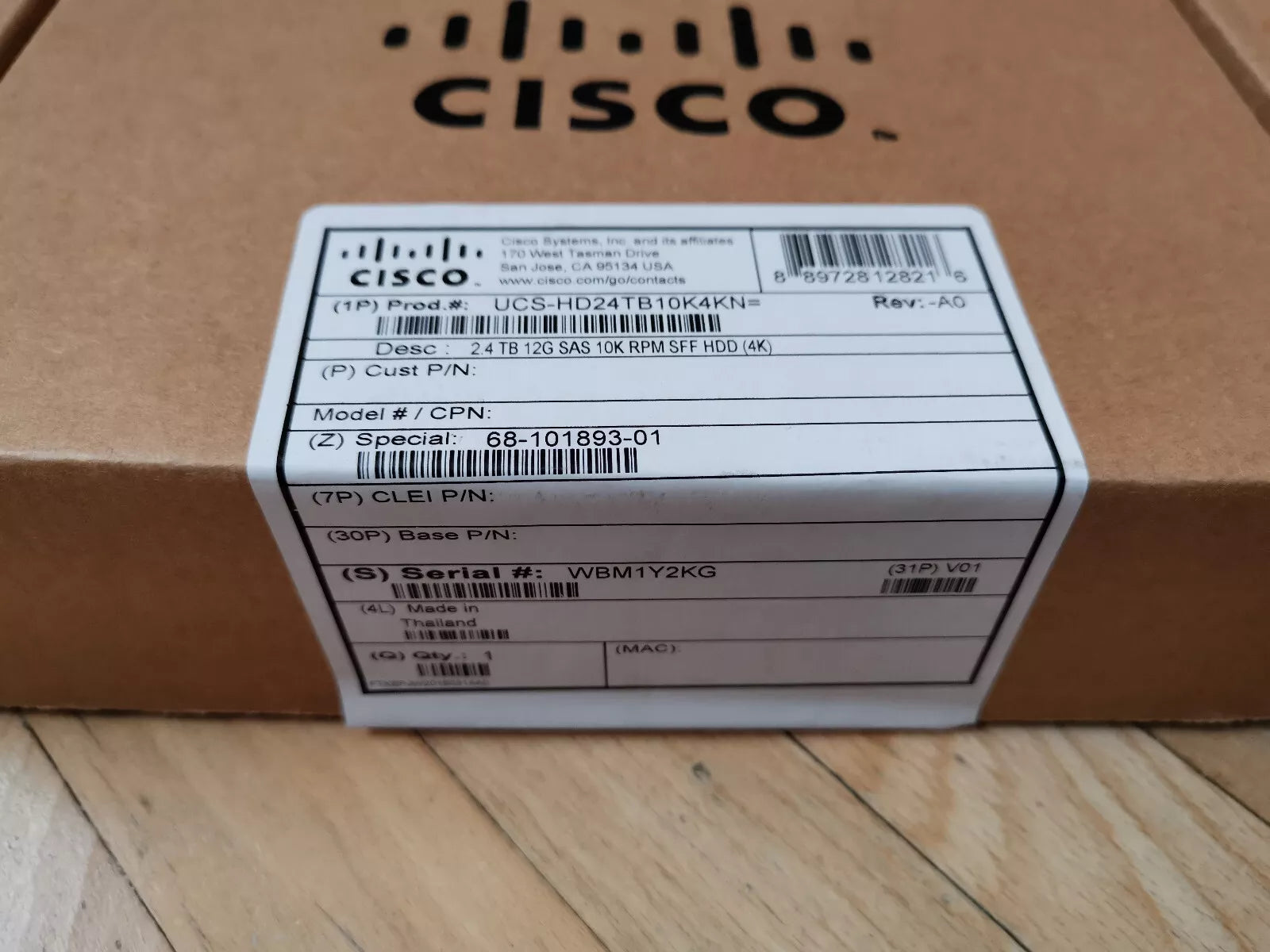 HDD SAS 2.4TB 12G 10K RPM SFF (4K) NEW Cisco 68-101893-01 / UCS-HD24TB10K4KN - aloinfousa.com