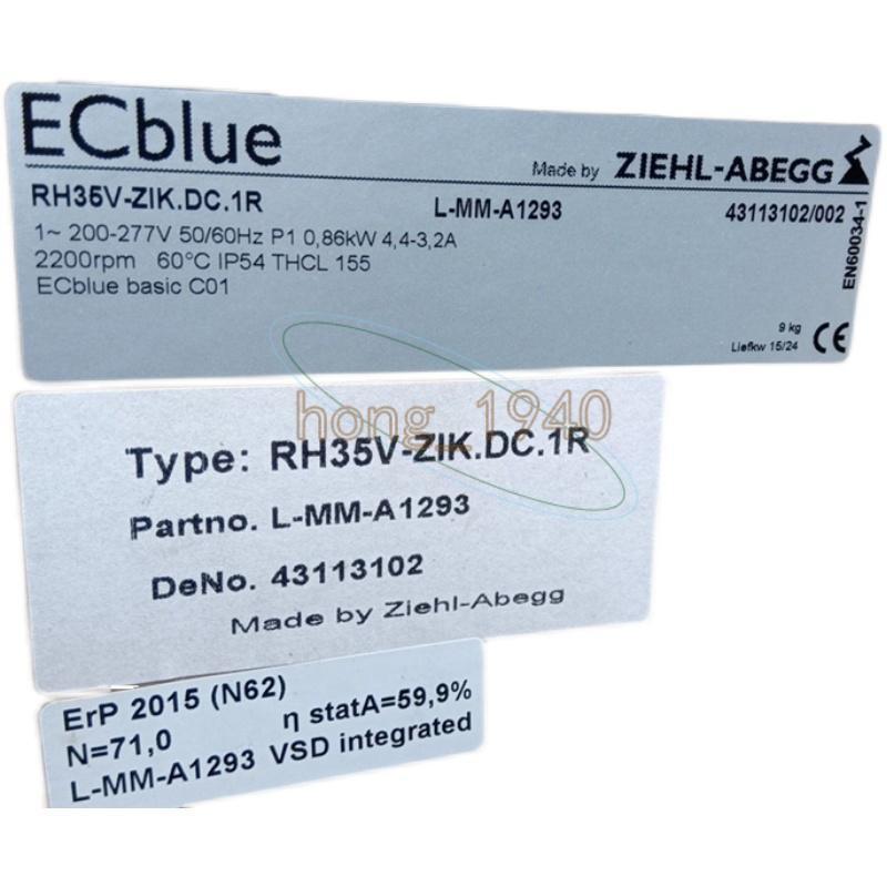 1PCS NEW ZIEHL-ABEGG Centrifugal fans RH35V-ZIK.DC.1R|406209105873