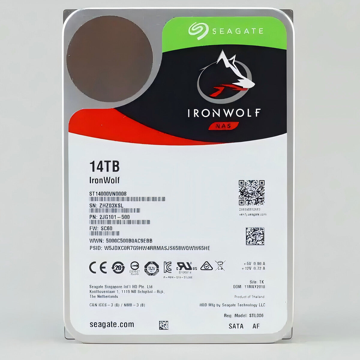 ST14000VN0008 Seagate IronWolf 14TB NAS Hard Drive 7200 RPM 256MB Cache SATA III