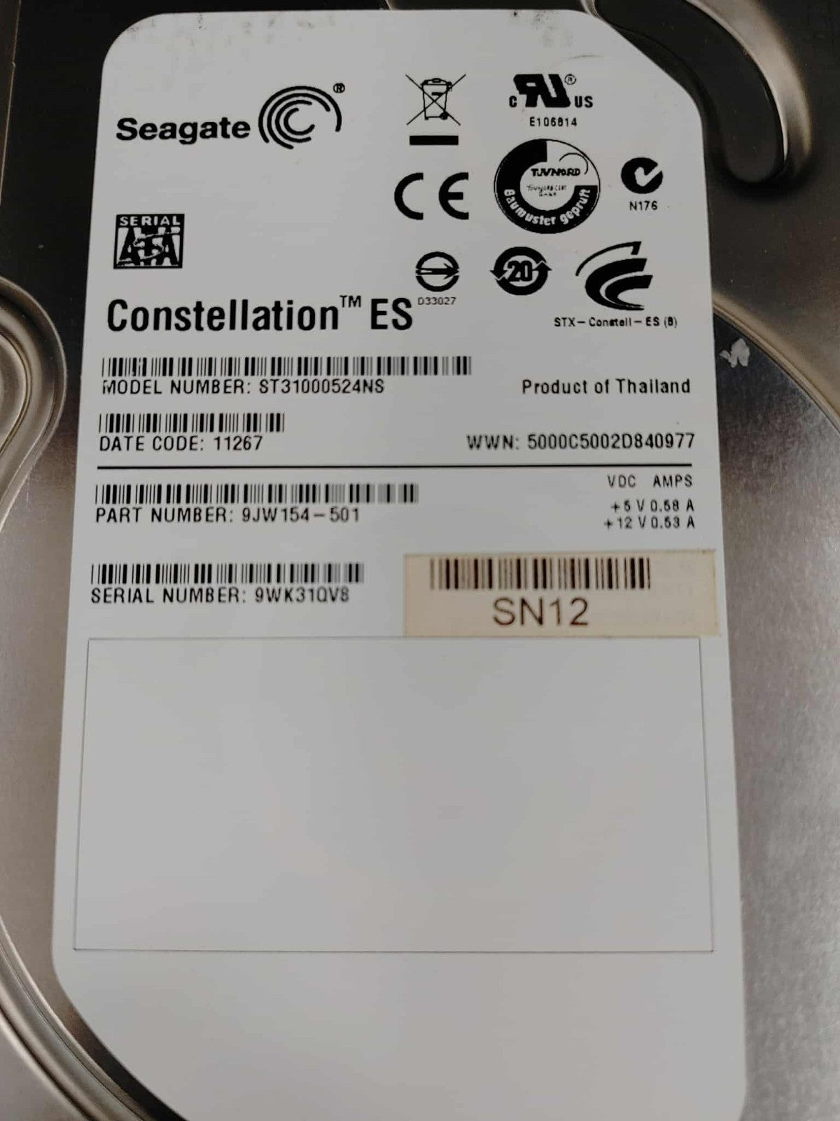 Seagate ST31000524NS 1TB SATA 3.5in Internal HDD 7.2K RPM