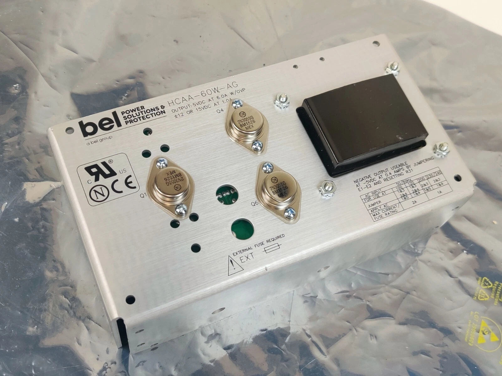 Power One HCAA-60W-AG Linear Power Supply 5V at 6A, 12 or 15V at 1A for MS