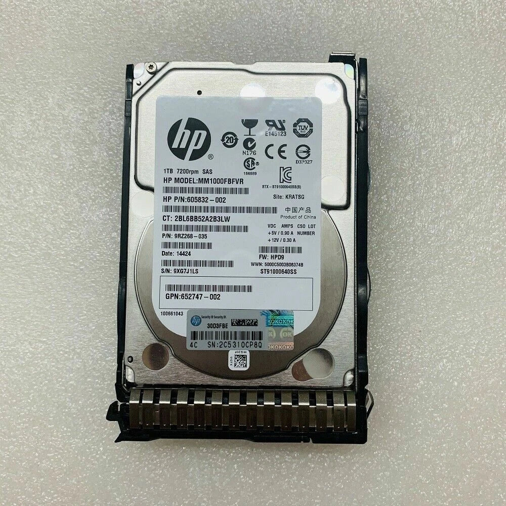 HP MM1000FBFVR 605832-002 653954-001 1TB 6G7.2K 2.5" SAS SC MDL HARD DRIVE G8/G9|365696025914