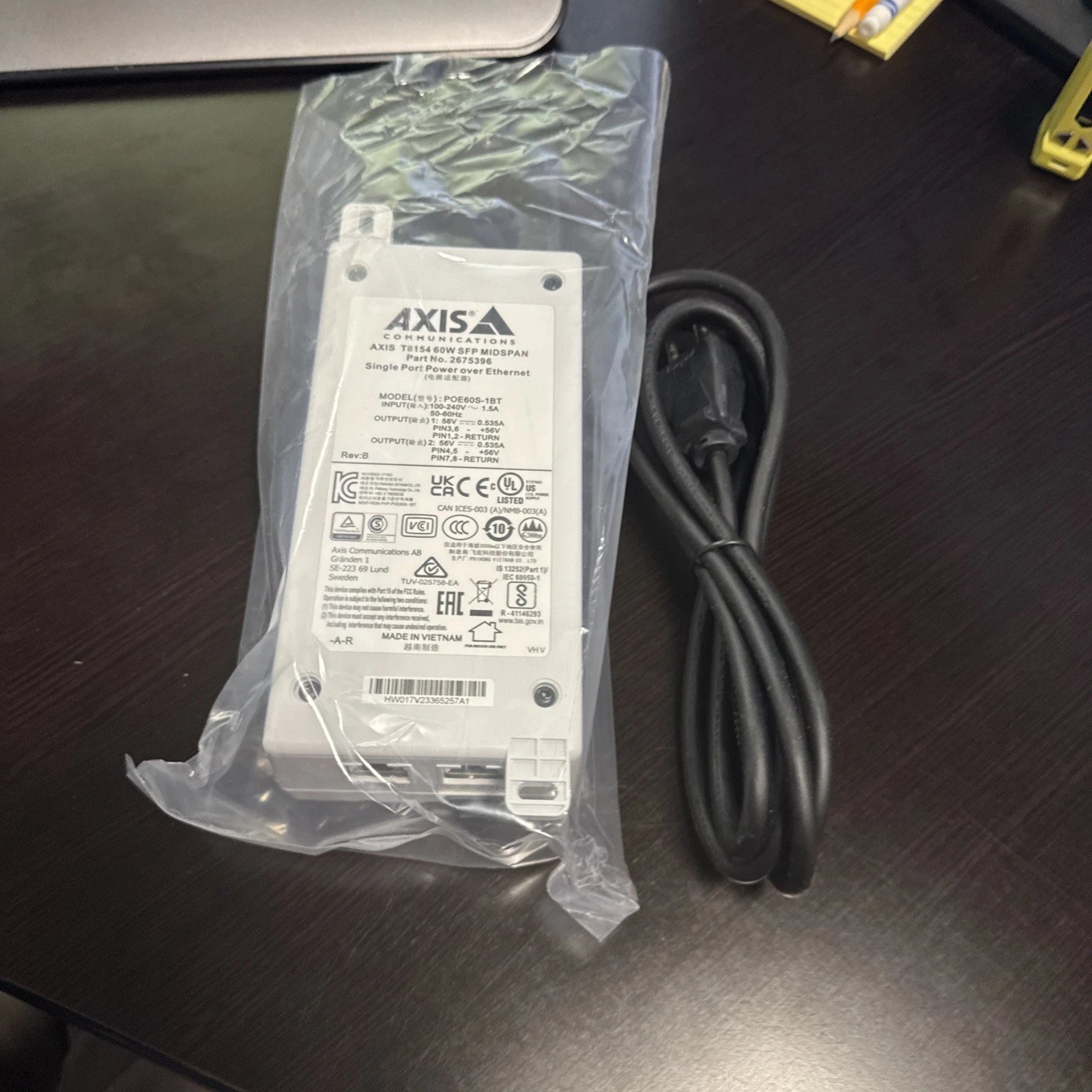 AXIS COMMUNICATION, 5901-001-01, T8154 60W SFP MIDSPAN, POE60S-1BT 56V, Free Shi|177632759634