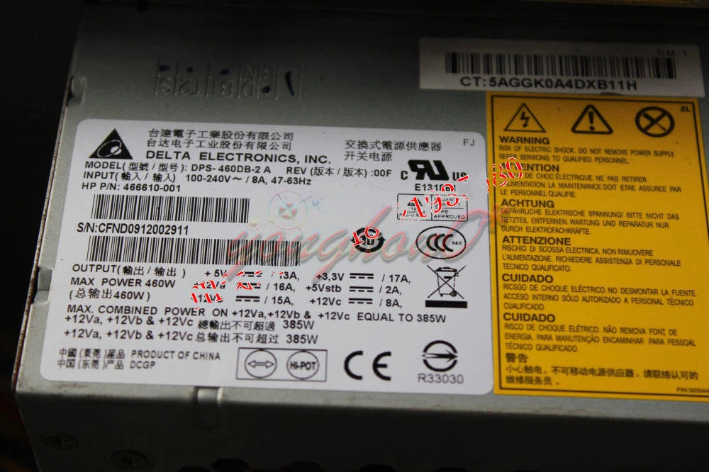 ONE For ML150G6 ML330G6 power supply 466610-001 DPS-460DB-2 A Used