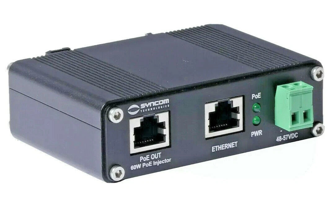 Hardened 60W PoE++ Rugged Mid-Span PoE Injector High Power Gigabit -40C to 75C|155778519835