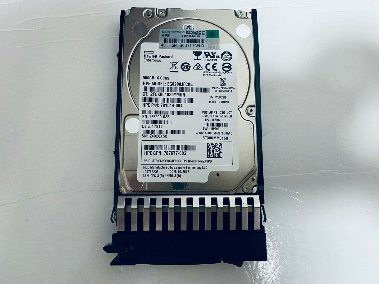 HP J9F47A 787647-001 900GB SAS 10K 2.5in 12Gbps MSA SFF ENT HDD Hard Drive|155525862830
