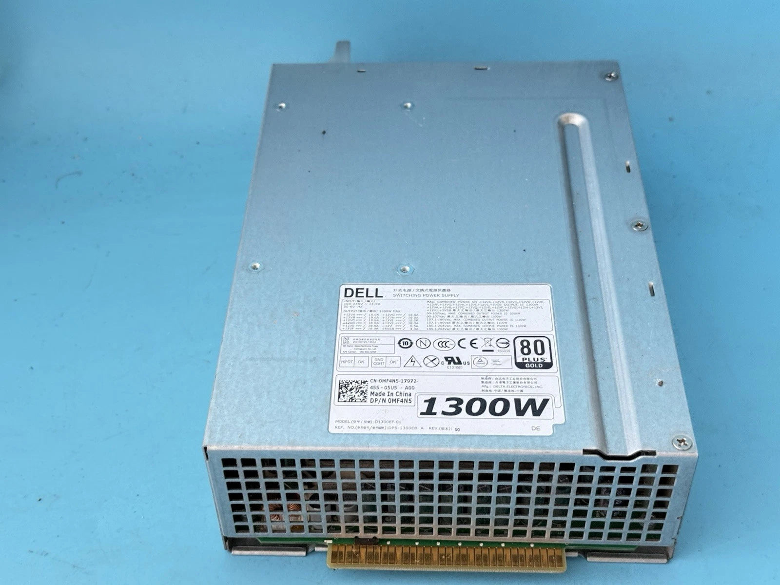 Dell 1300W Server Power Supply DPS-1300EB A D1300EF-01 0MF4N5 80+ Gold Hot-Swap