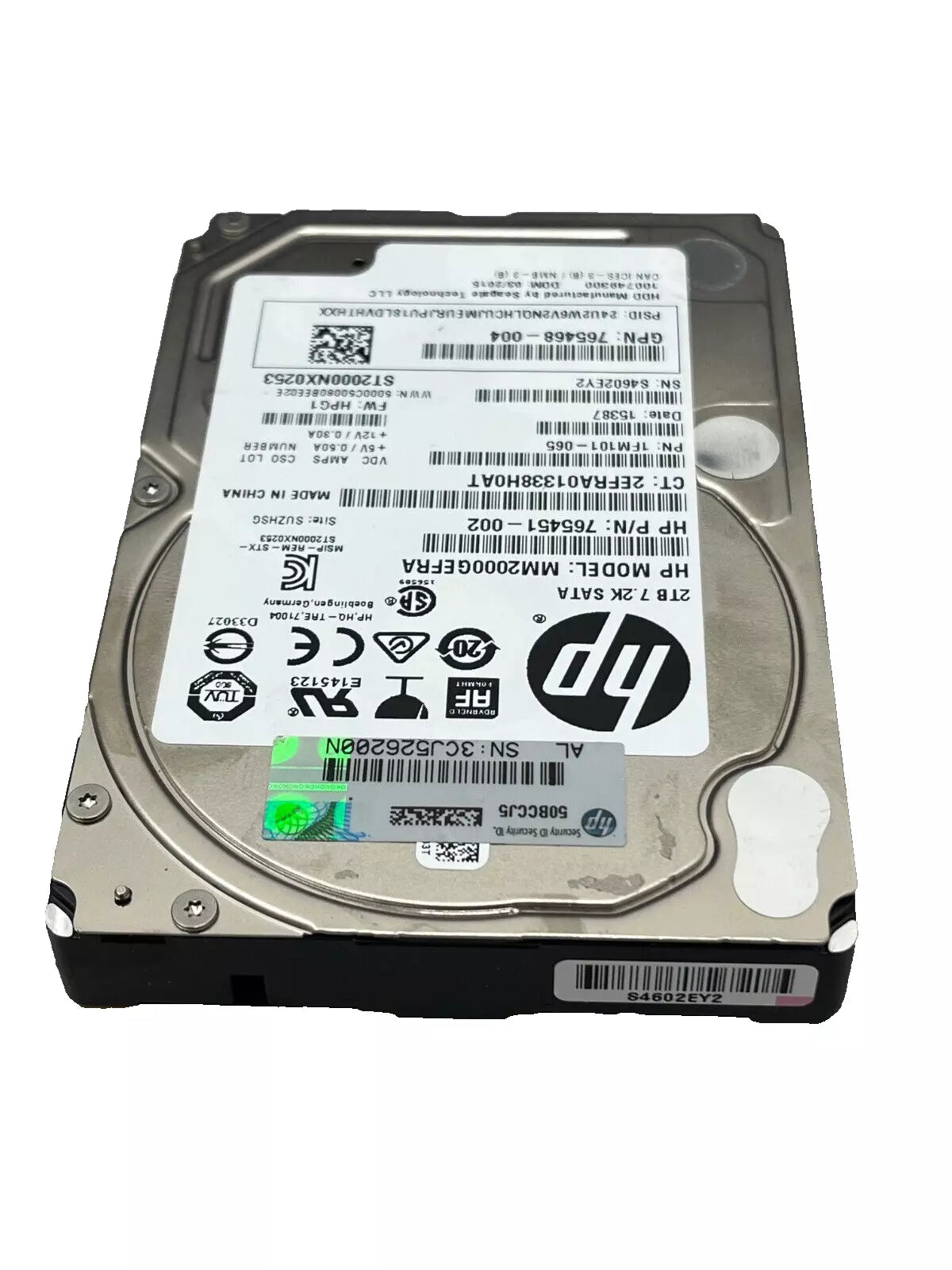 HP 2TB SATA HDD 2.5" 6G, 7.2K DRIVE 765468-004 MM2000GEFRA 765451-002 - aloinfousa.com