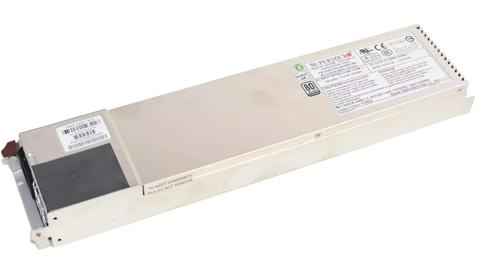 Supermicro PWS-920P-1R 920W Power Supply Module 80 Plus Platinum - Gray|316455302925