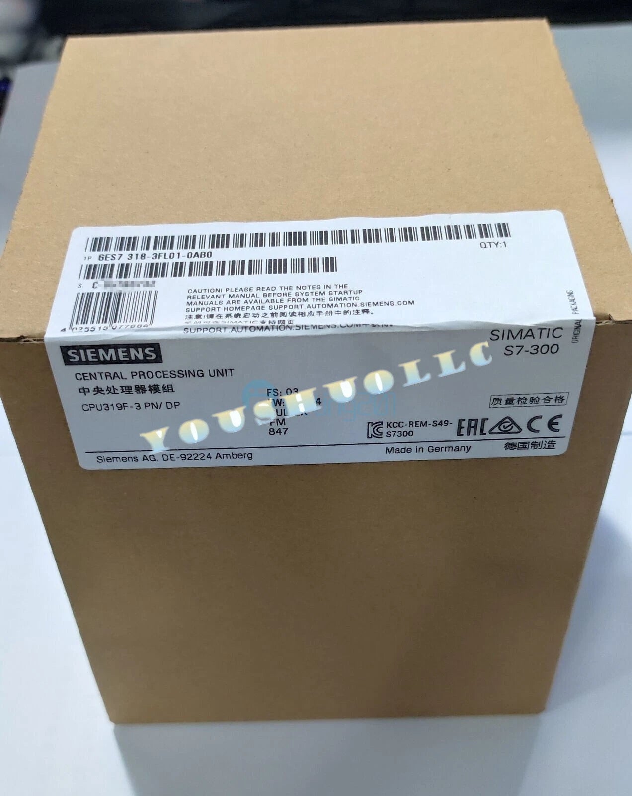 BRAND NEW 6ES7 318-3FL01-0AB0 SIEMENS S7-300 CPU319F-3 PN/DP 6ES7318-3FL01-0AB0