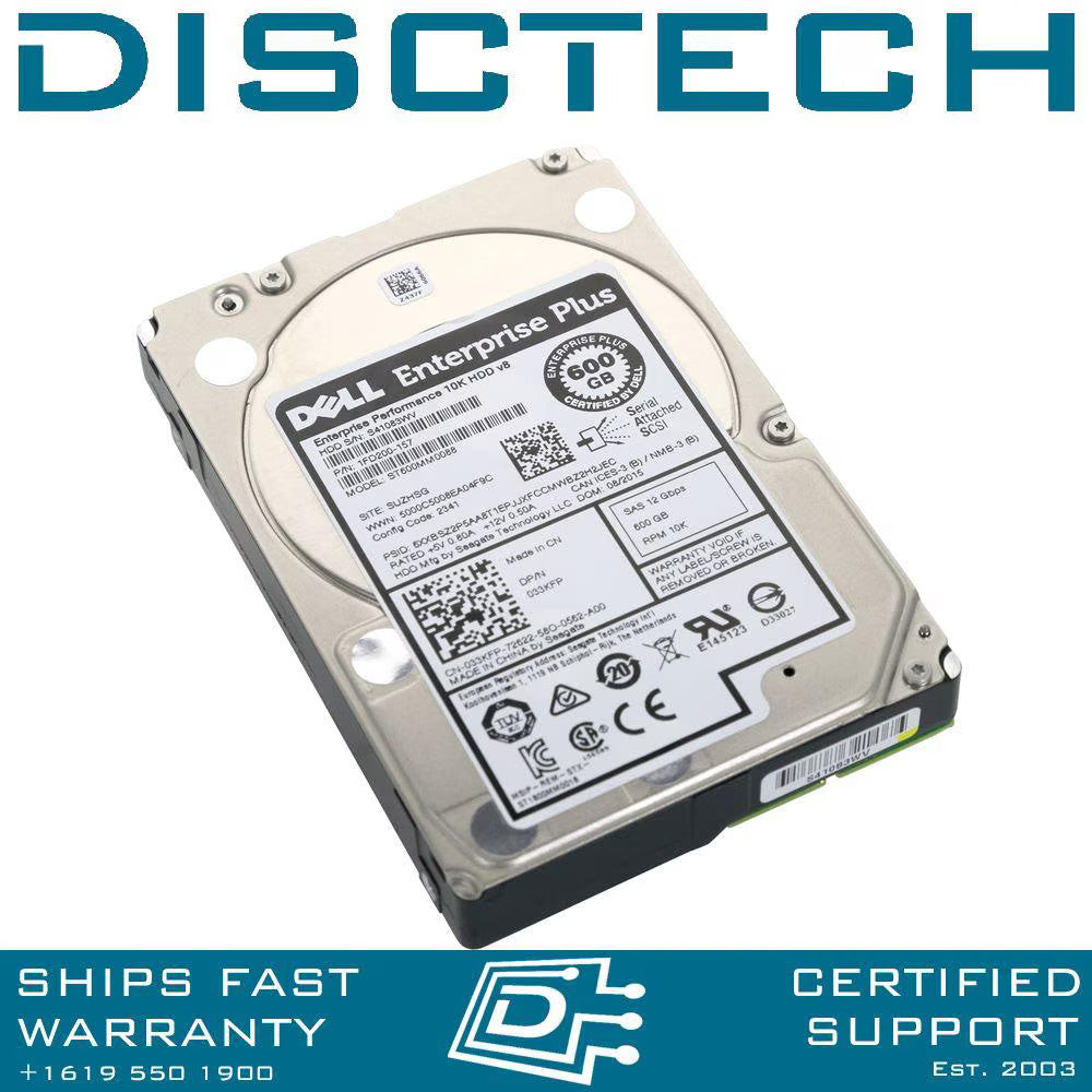Dell 33KFP / Seagate ST600MM0088 600GB 2.5" 12Gbps 10K RPM Enterprise SAS HDD|394928604019