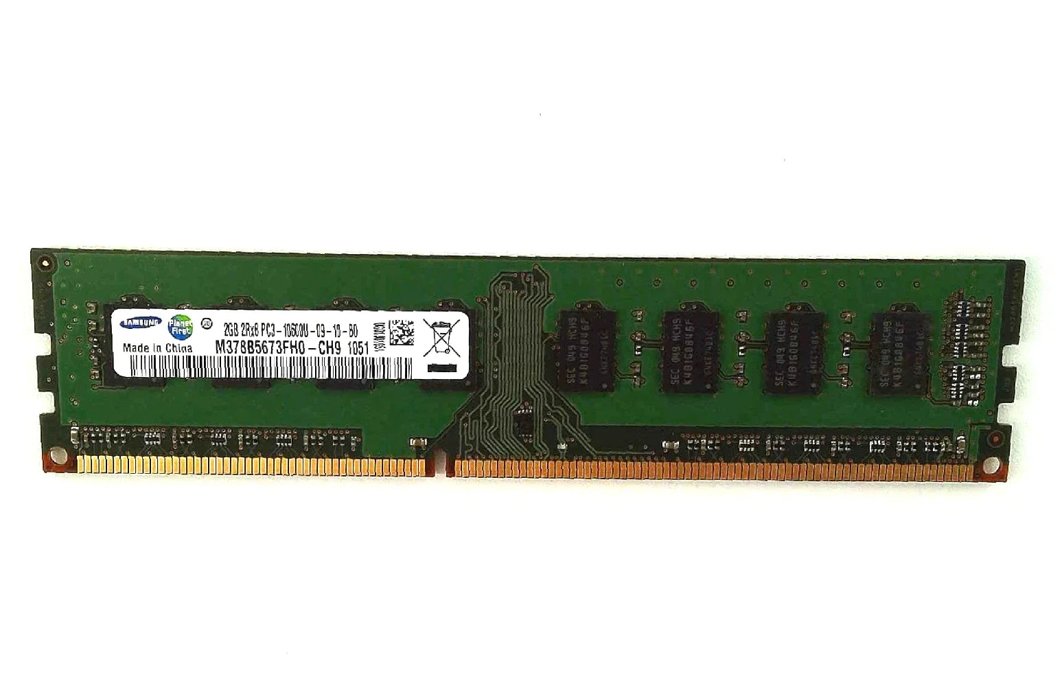 Samsung 1GB PC3-10600 DDR3-1333MHz ECC Unbuffered CL9 240-Pin Single Rank Memory - M391B2873GB0-CH9 (Used Like New)
