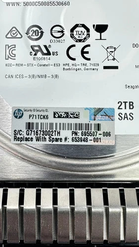 HP HPE 2TB SAS 6Gb/s 7.2K RPM LFF Server Hard Drive with Tray